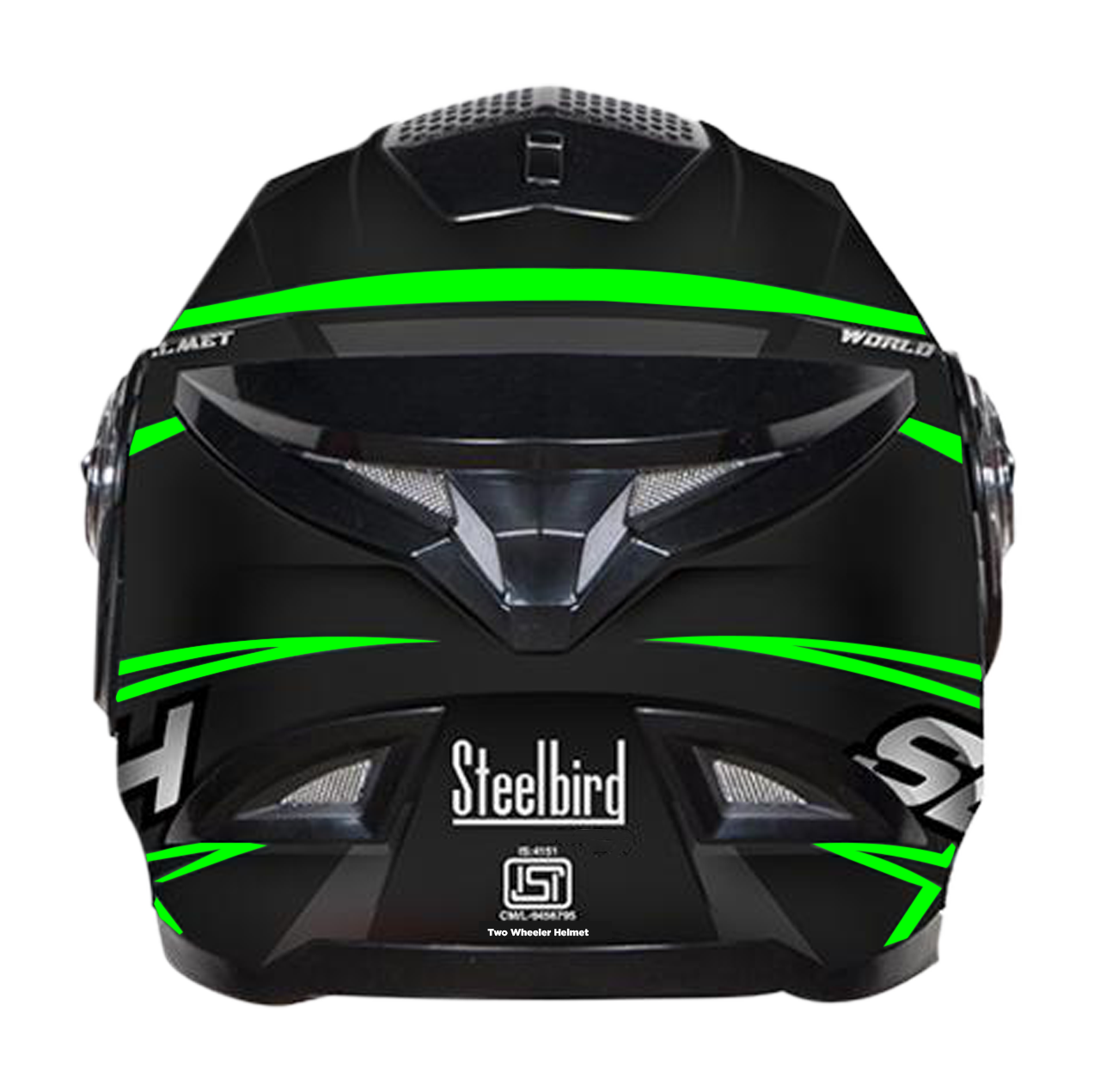 SBH-17 ROBOT ICE MAT BLACK WITH FLUO GREEN (WITH EXTRA CLEAR VISOR)